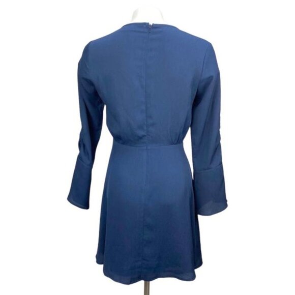 THE FIFTH LABEL Tie Neck Long Sleeve Dress Sz XS Blue - Picture 6 of 8